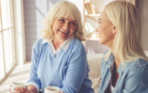 older woman laughing 